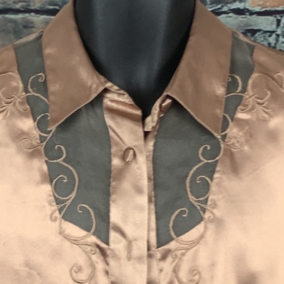 Laura & Jayne Petite gold sheer blouse Size 12 - Picture 2 of 7